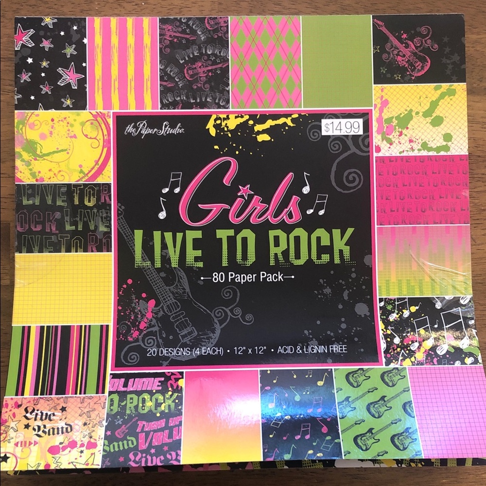 The Paper Studio Girls Live to Rock Art Scrapbook Print Paper
